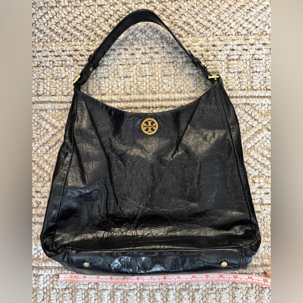 Tory Burch Glazed Distressed Leather Hobo Bag - Picture 3 of 7